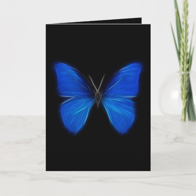 Carte Insecte de vol bleu de papillon (Devant)