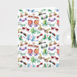 Carte Insectes tombant amoureux posant dans un dessin mo