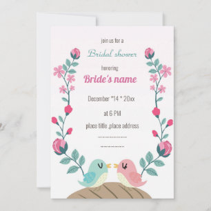 Carte inséparables fleurs printanières nuptiale invitati