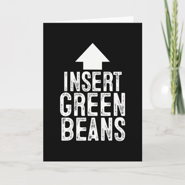 Carte Insert Green Beans Funny Pointing Arrow To Mouth H (Devant)