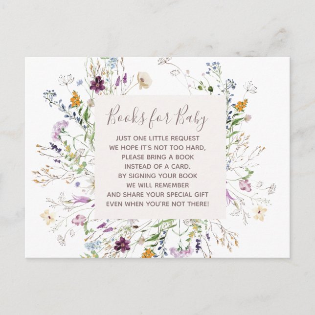 carte insert Wildflowers Baby Books (Devant)