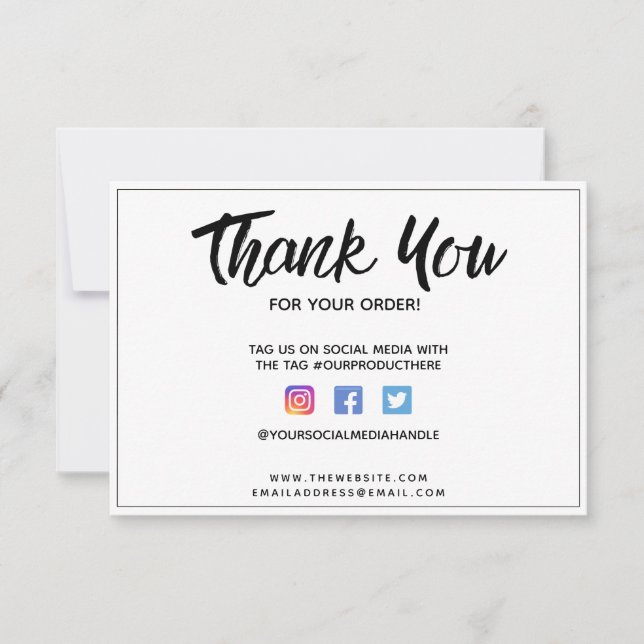 Carte Insertion de média personnalisé Merci (Devant)