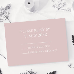 Carte Insertion RSVP élégante rose douce