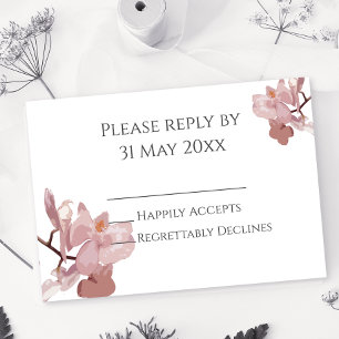 Carte Insertion RSVP pour orchidée rose