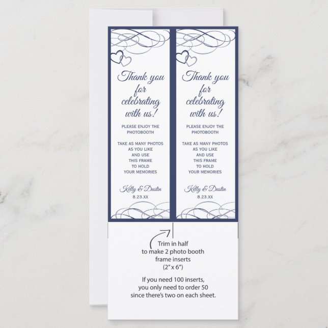 Carte Insertions de trames de la cabine photo | Bien-aim (Devant)