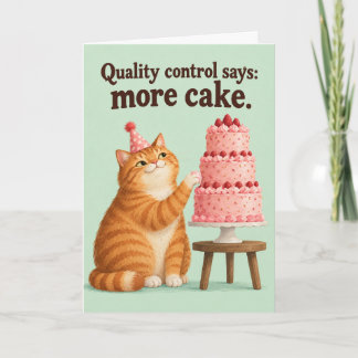 Carte Inspecteur de gâteaux Chat drôle Anniversaire