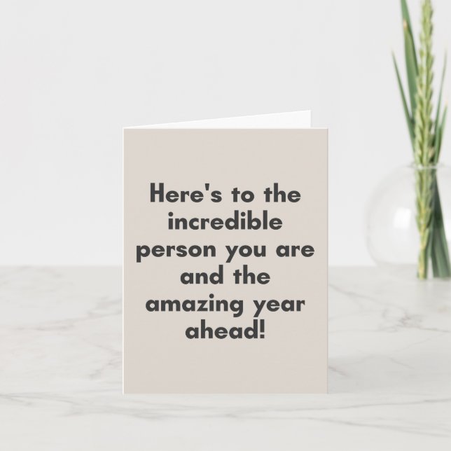 Carte Inspiration Message encourageant Crème minimaliste (Devant)