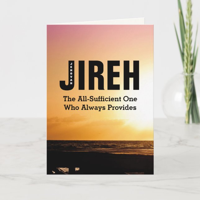 Carte Inspiration personnalisée JEHOVAH JIREH (Devant)