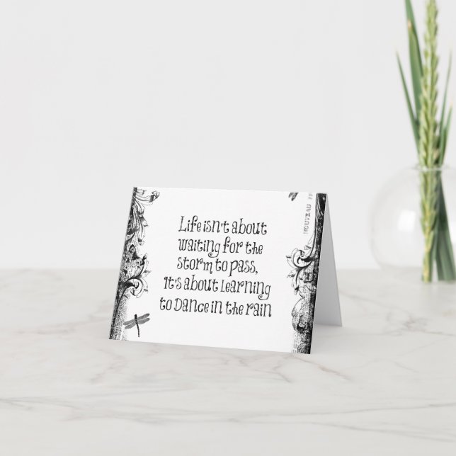 Carte Inspirational Learning to dance in the Rain Citati (Devant)