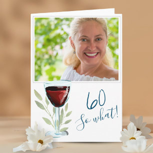 Carte Inspirational Red Wine 60th Birthday Photo