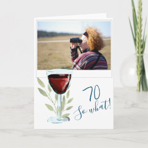 Carte Inspirational Red Wine 70th Birthday Photo