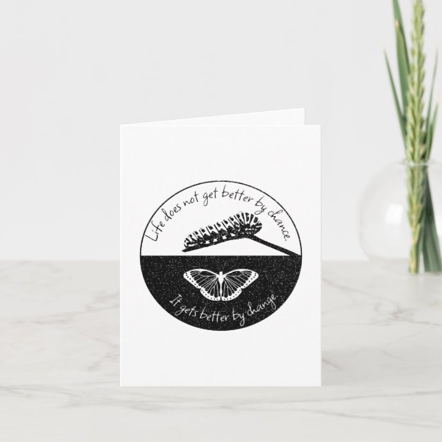 Carte Inspirational Saying Butterfly Cool Quote Nature (Devant)