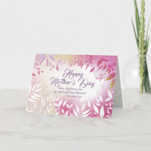 Carte Inspirationnelle Bible Verse rose Fête des mères f