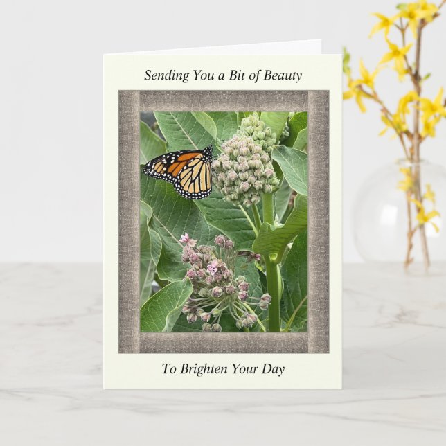 Carte Inspirationnelle Get Well avec papillon Mona (Fleur jaune)