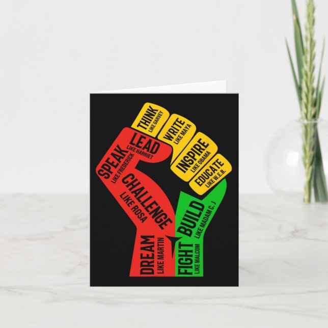 Carte Inspirer les leaders noirs Poing de puissance main (Devant)