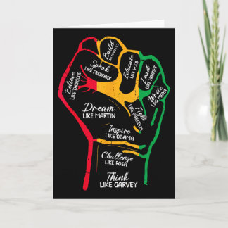 Carte Inspiring Black Leaders Power Fist Hand Black Hist
