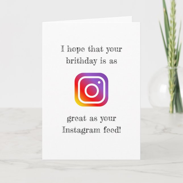 Carte Instagram social media heureux anniversaire (Devant)