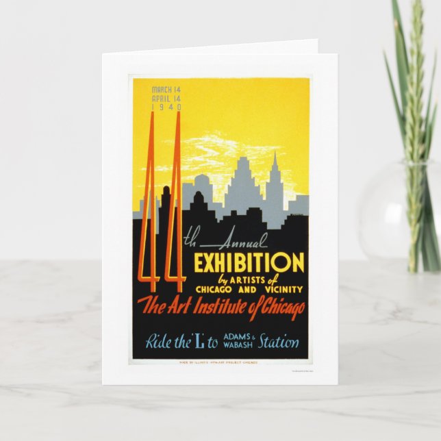 Carte Institut Chicago d'art WPA 1940 (Devant)