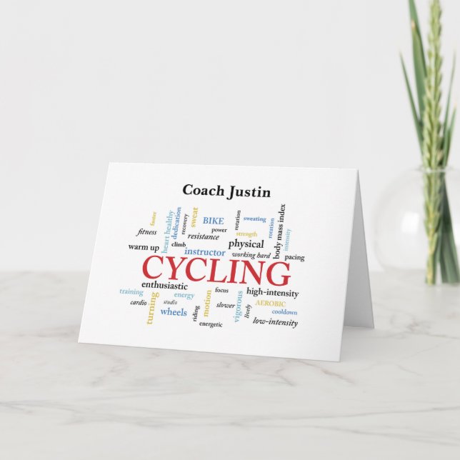 Carte Instructeur De Classe De Cyclisme Anniversaire En  (Devant)