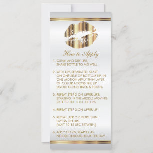 Carte Instructions sur la lèvre métal d'or 2