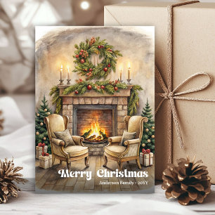 Carte intérieure de Noël joyeuse étiquette de vaca