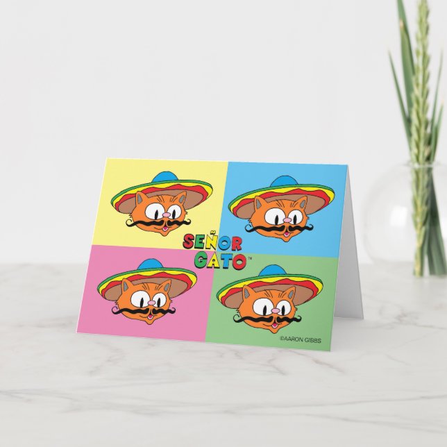 Carte intérieure flanquée de peinture de chat Fies (Devant)