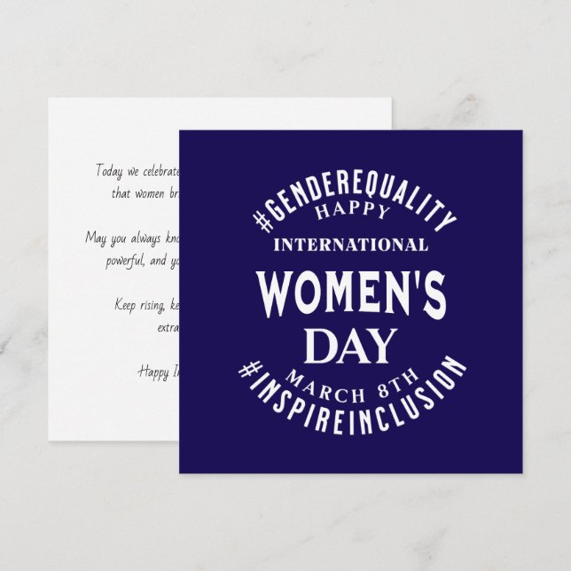Carte International Women's Day | March 8th Equality (Devant / Derrière)