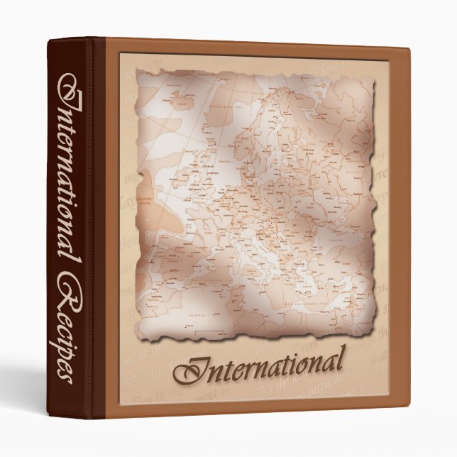 Carte internationale Recettes Classeur (Devant/Côté)