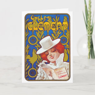 Carte / Invitation : Annonce Vintage à bicyclette