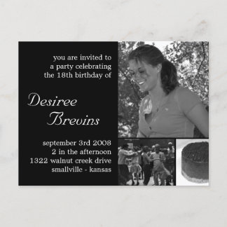 Carte Invitation d'anniversaire personnalisable In