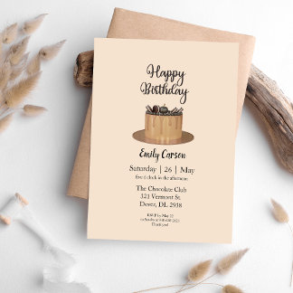 Carte Invitation de gâteau d'anniversaire