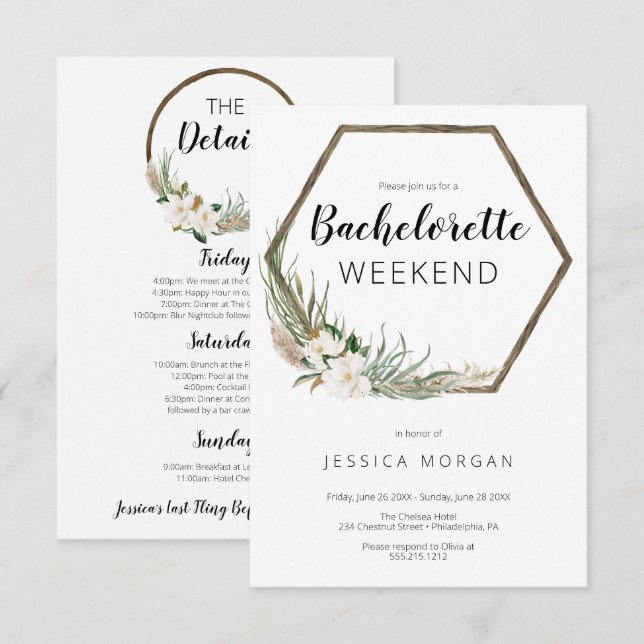 Carte Invitation de la fête de la couronne de Bohê (Devant / Derrière)