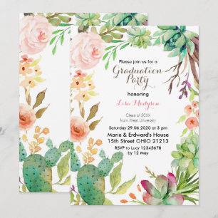 Carte Invitation de la partie de graduation de Cac