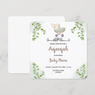 Carte Invitation instantanée moderne chic Aqeeqah 