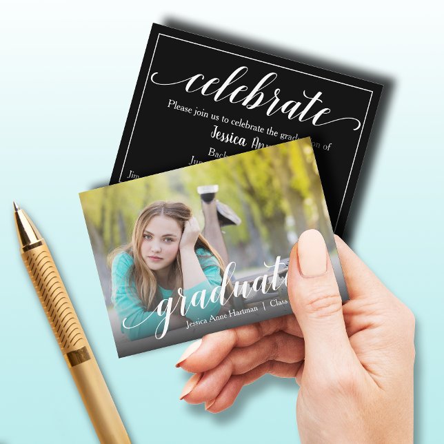Carte Invitation photo de la taille MINI 3,5 pouce (Small 3.5" x 2.5" graduation party cards to hand out or include in your graduation announcements.)