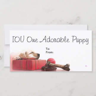 Carte IOU un chiot adorable