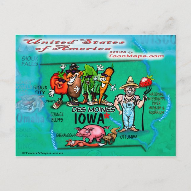 Carte Iowa USA (Devant)