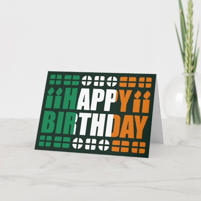 Carte Ireland Flag Birthday Card (Devant)