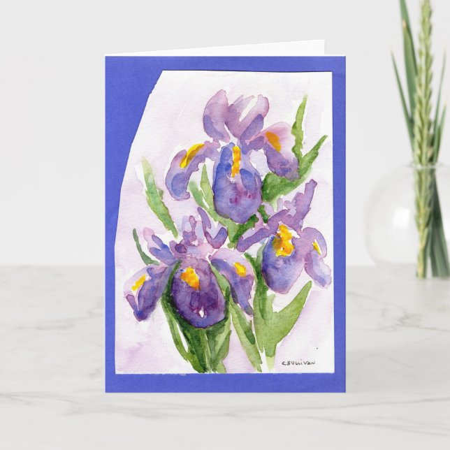Carte iris aquarelle (Devant)
