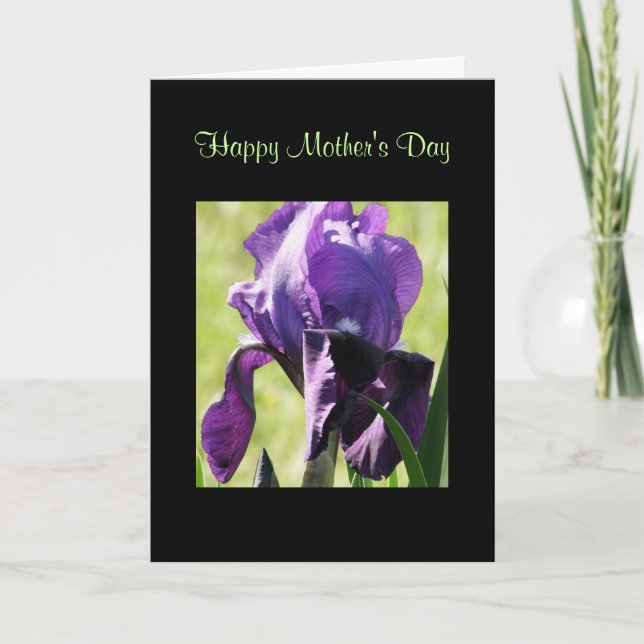 Carte Iris de pourpre du jour de mère (Devant)