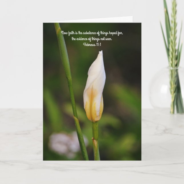 Carte Iris Flower Faith Bible Verse Note Card (Devant)