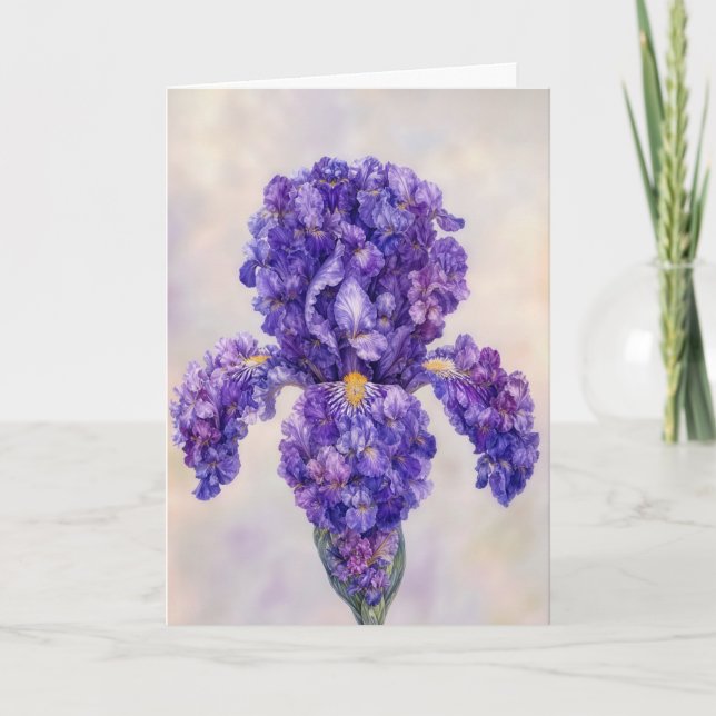 Carte Iris Violet Anniversaire  (Devant)