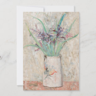 Carte Irises dans un vase de fleurs blanches   Tadeusz M
