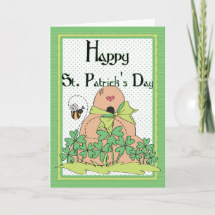 Carte Irish Beehive w Bees Happy St. Patrick's Day Card