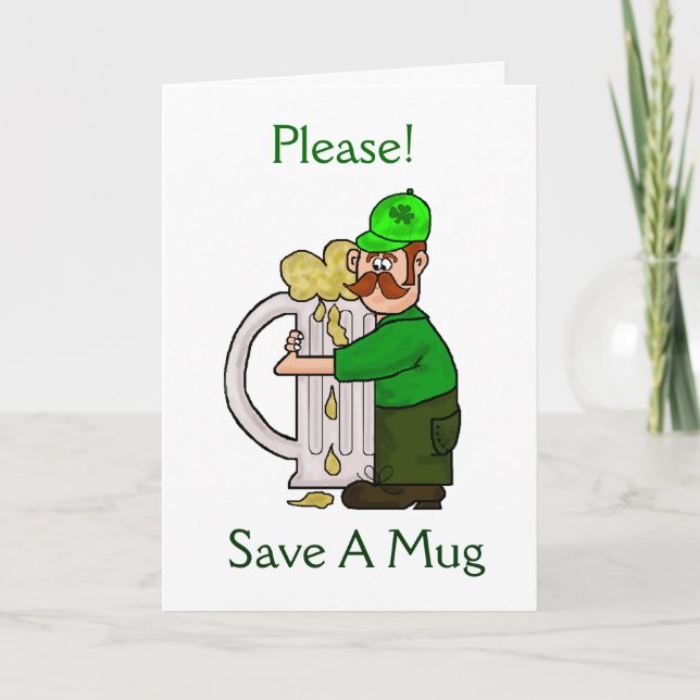 Carte Irish Beer Hugger St. Patrick's Day Greeting Card (Devant)