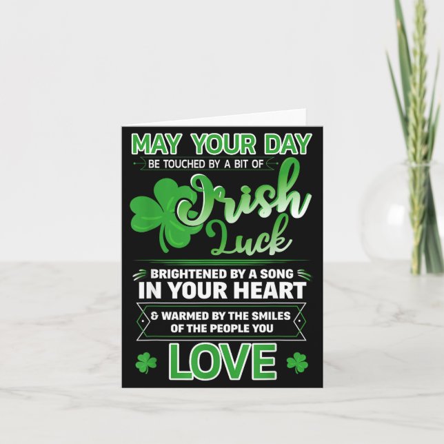 Carte Irish Blessing Lucky Quotes Sayings St. Patrick's  (Devant)