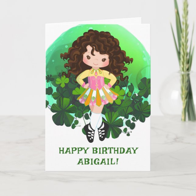 Carte Irish Dance St. Patrick's Day Clovers Anniversaire (Devant)