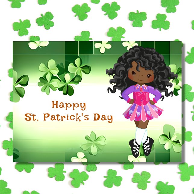 Carte Irish Dance St. Patrick's Day Green Shamrock (Créateur téléchargé)