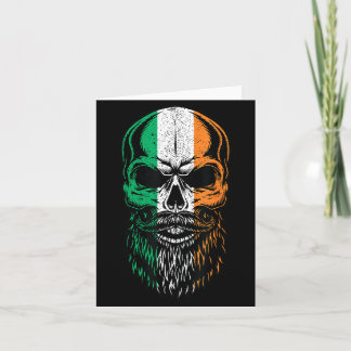 Carte Irish Flag Bearded Skull Head Saint Patrick's Day 