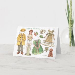 Carte Irish Girl St. Patrick's Day Paper Doll Card